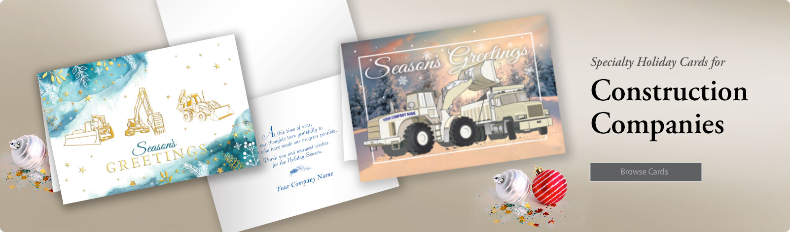 Construction-Excavating-Paving Full Color Personalized Christmas Holiday Cards!