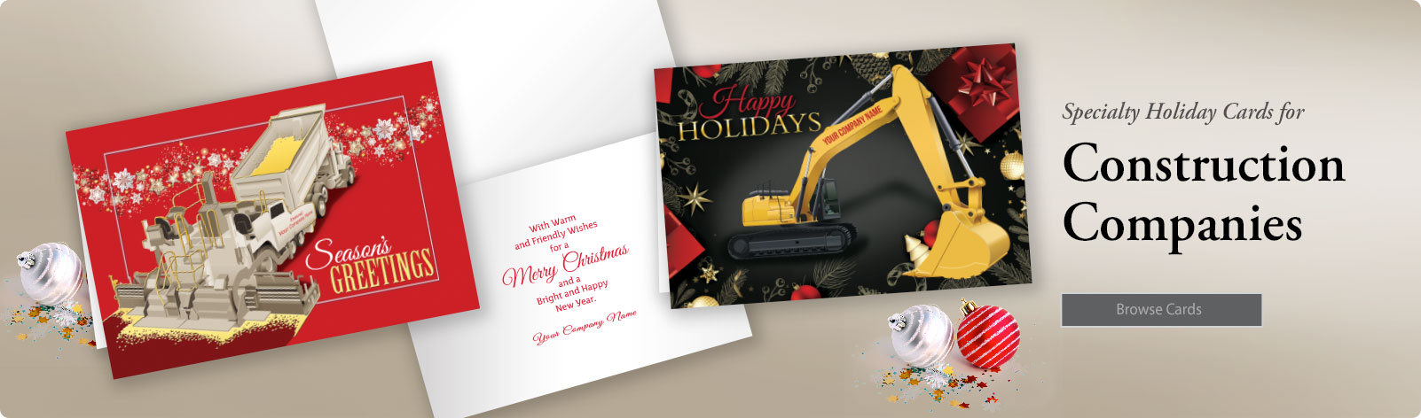 Personalized Construction-Excavating-Paving & Refuse Christmas Holiday Cards!