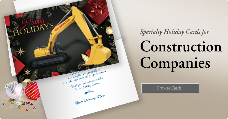 Personalized Construction & Refuse Christmas Holiday Cards!
