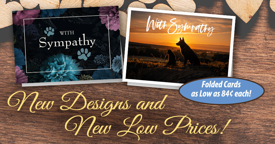 Keep your practice growing with personalized veterinary sympathy cards!