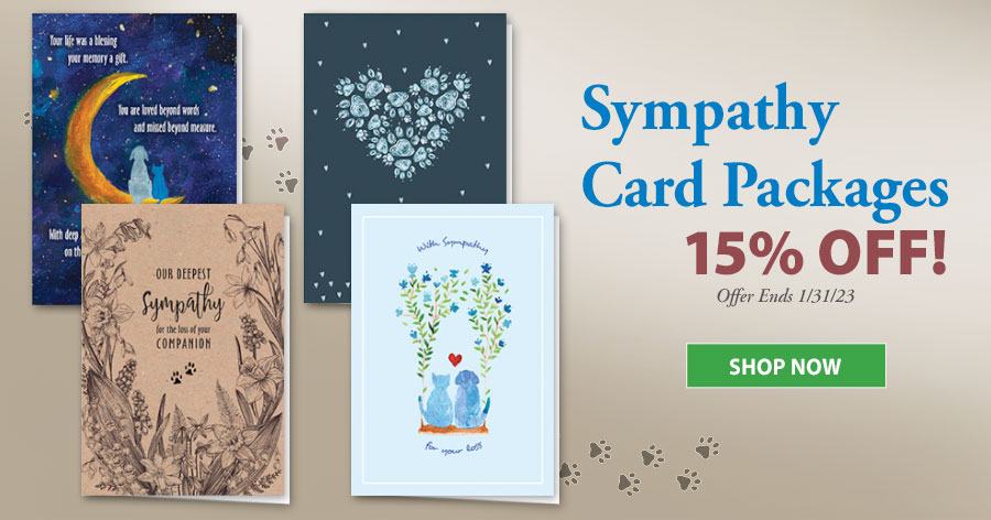 15% Off Veterinary Sympathy Card Assortment Packages!