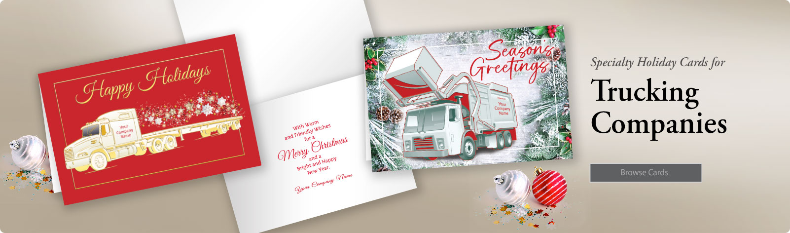 Personalized Trucking & Refuse Christmas Holiday Cards!